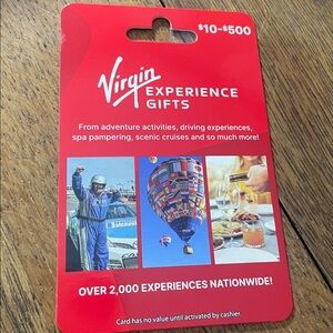 Virgin Experiences $50 gift card. No expiration date.
